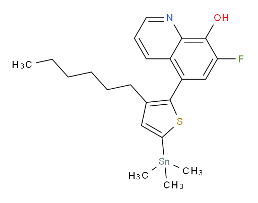 7-fluoro-5-(3-hexyl-5-(trimethylstannyl)thiophen-2-yl)quinolin-8-ol