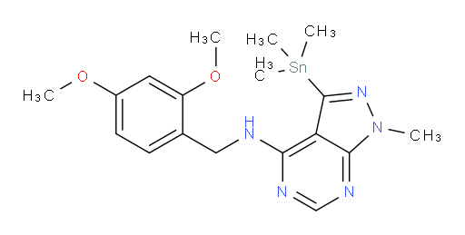 N-(2,4-dimethoxybenzyl)-1-methyl-3-(trimethylstannyl)-1H-pyrazolo[3,4-d]pyrimidin-4-amine