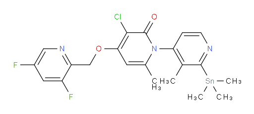 3-chloro-4-((3,5-difluoropyridin-2-yl)methoxy)-3',6-dimethyl-2'-(trimethylstannyl)-2H-[1,4'-bipyridin]-2-one