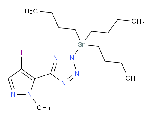 5-(4-iodo-1-methyl-1H-pyrazol-5-yl)-2-(tributylstannyl)-2H-tetrazole
