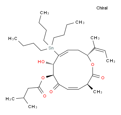 (3S,4Z,7S,8S,9E,12R)-12-((Z)-but-2-en-2-yl)-8-hydroxy-3-methyl-2,6-dioxo-9-(tributylstannyl)oxacyclododeca-4,9-dien-7-yl 3-methylbutanoate