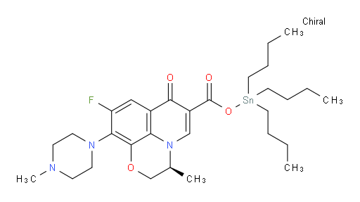 (S)-tributylstannyl 9-fluoro-3-methyl-10-(4-methylpiperazin-1-yl)-7-oxo-3,7-dihydro-2H-[1,4]oxazino[2,3,4-ij]quinoline-6-carboxylate