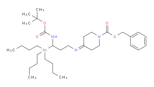 benzyl 4-((3-((tert-butoxycarbonyl)amino)-3-(tributylstannyl)propyl)imino)piperidine-1-carboxylate