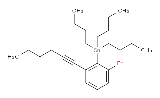 (2-bromo-6-(hex-1-yn-1-yl)phenyl)tributylstannane