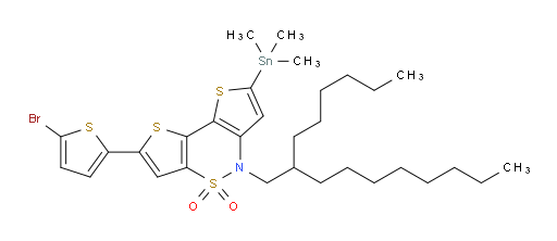 2-(5-bromothiophen-2-yl)-5-(2-hexyldecyl)-7-(trimethylstannyl)-5H-dithieno[3,2-c:2',3'-e][1,2]thiazine 4,4-dioxide