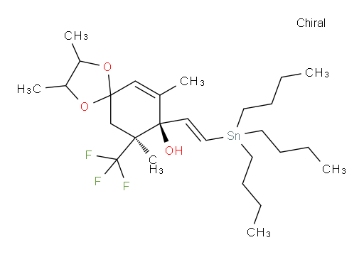 (8R,9S)-2,3,7,9-tetramethyl-8-((E)-2-(tributylstannyl)vinyl)-9-(trifluoromethyl)-1,4-dioxaspiro[4.5]dec-6-en-8-ol