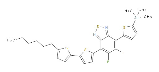 5,6-difluoro-4-(5'-hexyl-[2,2'-bithiophen]-5-yl)-7-(5-(trimethylstannyl)thiophen-2-yl)benzo[c][1,2,5]thiadiazole