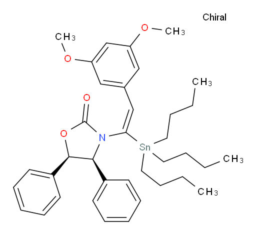 (4S,5R)-3-((E)-2-(3,5-dimethoxyphenyl)-1-(tributylstannyl)vinyl)-4,5-diphenyloxazolidin-2-one