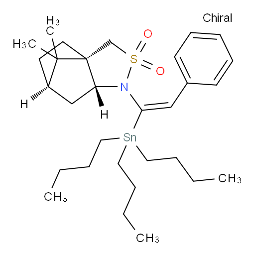 (3aS,6R,7aR)-8,8-dimethyl-1-((E)-2-phenyl-1-(tributylstannyl)vinyl)hexahydro-1H-3a,6-methanobenzo[c]isothiazole 2,2-dioxide