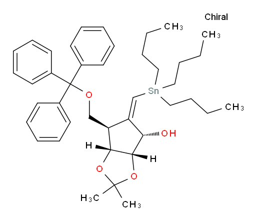 (3aS,4S,6R,6aR,Z)-2,2-dimethyl-5-((tributylstannyl)methylene)-6-((trityloxy)methyl)tetrahydro-3aH-cyclopenta[d][1,3]dioxol-4-ol