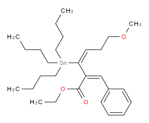(2E,3E)-ethyl 2-benzylidene-6-methoxy-3-(tributylstannyl)hex-3-enoate