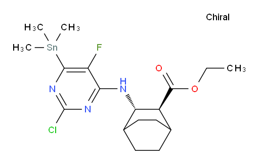 (2S,3S)-ethyl 3-((2-chloro-5-fluoro-6-(trimethylstannyl)pyrimidin-4-yl)amino)bicyclo[2.2.2]octane-2-carboxylate
