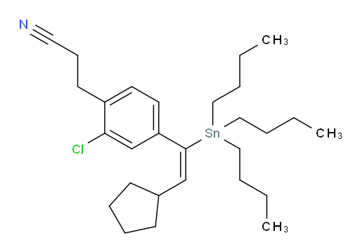 (E)-3-(2-氯-4-(2-环戊基-1-(三丁基锡基)乙烯基)苯基)丙腈