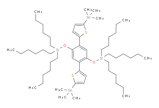 ((2,5-bis(5-(trimethylstannyl)thiophen-2-yl)-1,4-phenylene)bis(oxy))bis(trihexylsilane)