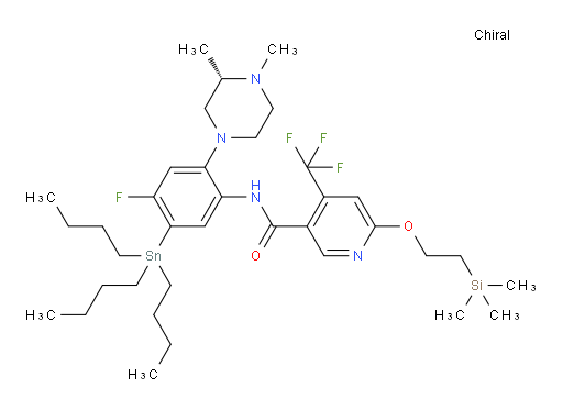 (S)-N-(2-(3,4-dimethylpiperazin-1-yl)-4-fluoro-5-(tributylstannyl)phenyl)-4-(trifluoromethyl)-6-(2-(trimethylsilyl)ethoxy)nicotinamide