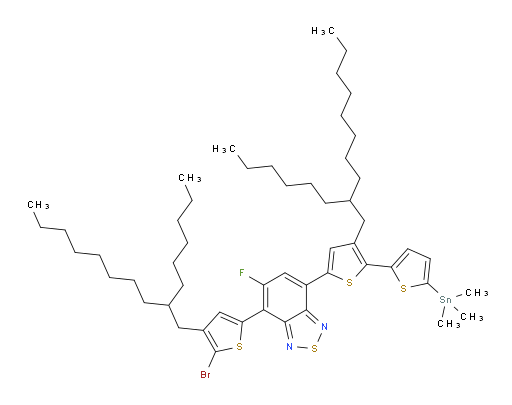 4-(5-bromo-4-(2-hexyldecyl)thiophen-2-yl)-5-fluoro-7-(3-(2-hexyldecyl)-5'-(trimethylstannyl)-[2,2'-bithiophen]-5-yl)benzo[c][1,2,5]thiadiazole