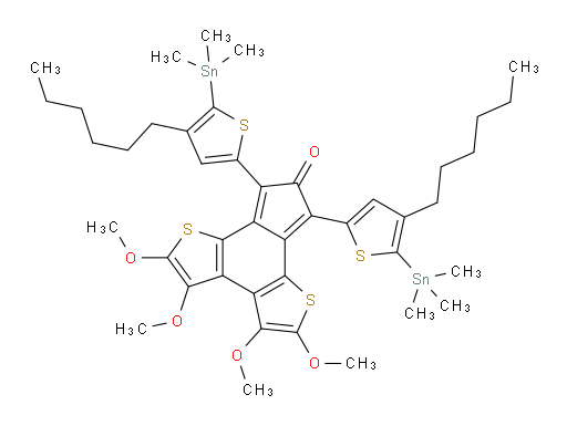 7,9-bis(4-hexyl-5-(trimethylstannyl)thiophen-2-yl)-2,3,4,5-tetramethoxy-8H-indeno[4,5-b:7,6-b']dithiophen-8-one