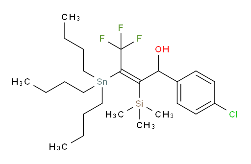 (Z)-1-(4-chlorophenyl)-4,4,4-trifluoro-3-(tributylstannyl)-2-(trimethylsilyl)but-2-en-1-ol