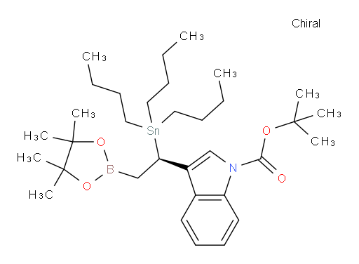 (R)-tert-butyl 3-(2-(4,4,5,5-tetramethyl-1,3,2-dioxaborolan-2-yl)-1-(tributylstannyl)ethyl)-1H-indole-1-carboxylate