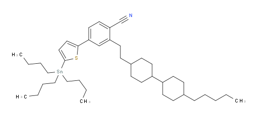 2-(2-(4'-pentyl-[1,1'-bi(cyclohexan)]-4-yl)ethyl)-4-(5-(tributylstannyl)thiophen-2-yl)benzonitrile