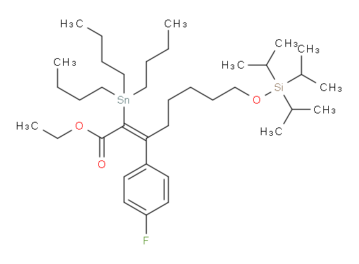 (E)-ethyl 3-(4-fluorophenyl)-2-(tributylstannyl)-8-((triisopropylsilyl)oxy)oct-2-enoate