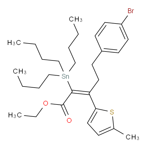 (E)-ethyl 5-(4-bromophenyl)-3-(5-methylthiophen-2-yl)-2-(tributylstannyl)pent-2-enoate