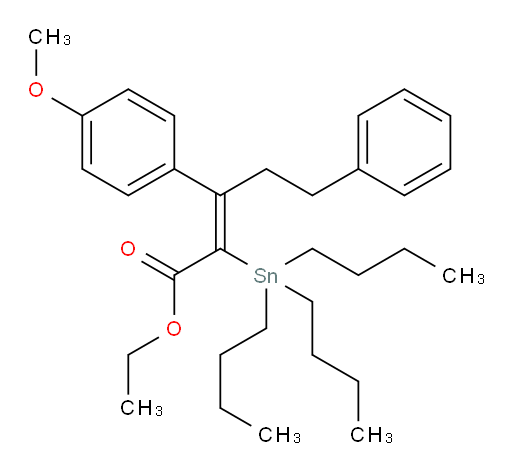 (E)-ethyl 3-(4-methoxyphenyl)-5-phenyl-2-(tributylstannyl)pent-2-enoate