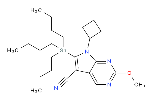 7-cyclobutyl-2-methoxy-6-(tributylstannyl)-7H-pyrrolo[2,3-d]pyrimidine-5-carbonitrile