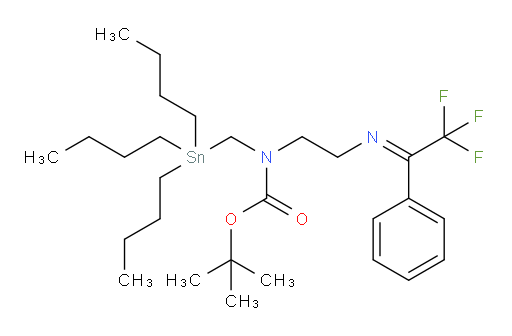 (E)-tert-butyl ((tributylstannyl)methyl)(2-((2,2,2-trifluoro-1-phenylethylidene)amino)ethyl)carbamate