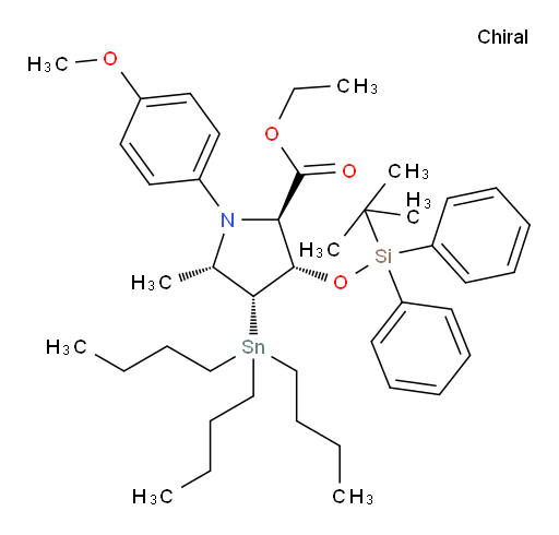 (2R,3S,4R,5S)-ethyl 3-((tert-butyldiphenylsilyl)oxy)-1-(4-methoxyphenyl)-5-methyl-4-(tributylstannyl)pyrrolidine-2-carboxylate