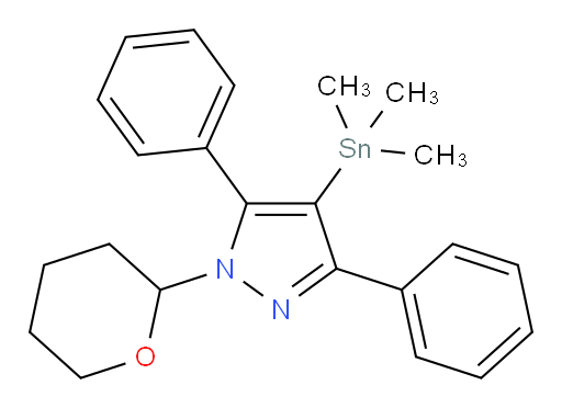 3,5-diphenyl-1-(tetrahydro-2H-pyran-2-yl)-4-(trimethylstannyl)-1H-pyrazole