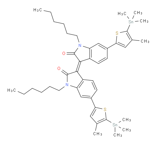(Z)-1,1'-dihexyl-6,6'-bis(4-methyl-5-(trimethylstannyl)thiophen-2-yl)-[3,3'-biindolinylidene]-2,2'-dione
