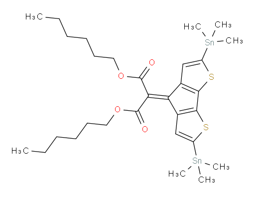 dihexyl 2-(2,6-bis(trimethylstannyl)-4H-cyclopenta[1,2-b:5,4-b']dithiophen-4-ylidene)malonate