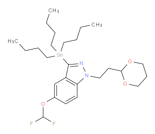 1-(2-(1,3-dioxan-2-yl)ethyl)-5-(difluoromethoxy)-3-(tributylstannyl)-1H-indazole