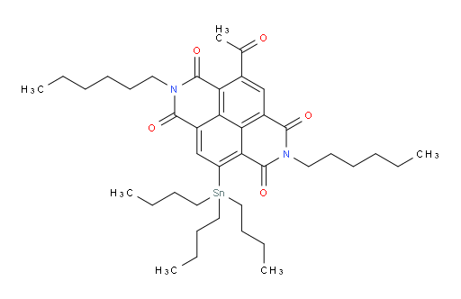 4-acetyl-2,7-dihexyl-9-(tributylstannyl)benzo[lmn][3,8]phenanthroline-1,3,6,8(2H,7H)-tetraone