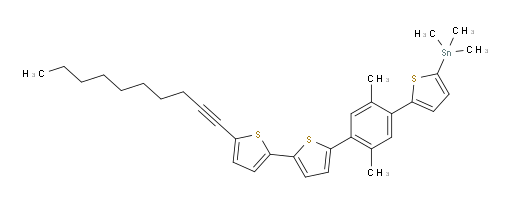 (5-(4-(5'-(dec-1-yn-1-yl)-[2,2'-bithiophen]-5-yl)-2,5-dimethylphenyl)thiophen-2-yl)trimethylstannane