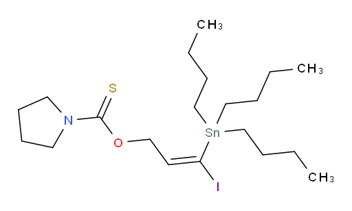 (E)-O-(3-iodo-3-(tributylstannyl)allyl) pyrrolidine-1-carbothioate