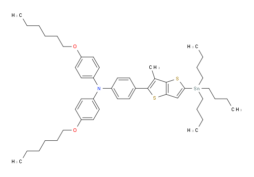 4-(hexyloxy)-N-(4-(hexyloxy)phenyl)-N-(4-(3-methyl-5-(tributylstannyl)thieno[3,2-b]thiophen-2-yl)phenyl)aniline