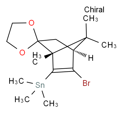 ((1S,4S)-5-溴-1,7,7-三甲基螺[双环[2.2.1]hept[5]ene-2,2'-[1,3]二氧杂环戊烯an]-6-基)三甲基锡烷