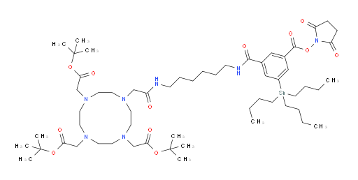 tri-tert-butyl 2,2',2''-(10-(2-((6-(3-(((2,5-dioxopyrrolidin-1-yl)oxy)carbonyl)-5-(tributylstannyl)benzamido)hexyl)amino)-2-oxoethyl)-1,4,7,10-tetraazacyclododecane-1,4,7-triyl)triacetate