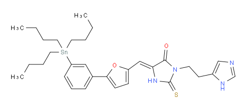(Z)-3-(2-(1H-imidazol-5-yl)ethyl)-2-thioxo-5-((5-(3-(tributylstannyl)phenyl)furan-2-yl)methylene)imidazolidin-4-one