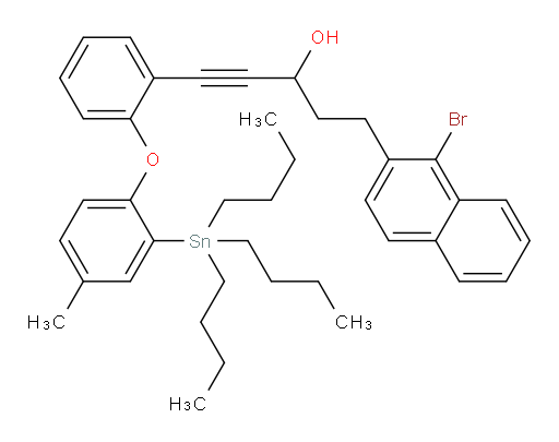 5-(1-bromonaphthalen-2-yl)-1-(2-(4-methyl-2-(tributylstannyl)phenoxy)phenyl)pent-1-yn-3-ol