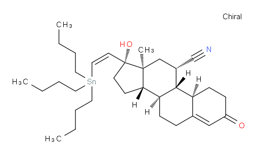 (8R,9S,10R,11S,13S,14S,17R)-17-hydroxy-13-methyl-3-oxo-17-((Z)-2-(tributylstannyl)vinyl)-2,3,6,7,8,9,10,11,12,13,14,15,16,17-tetradecahydro-1H-cyclopenta[a]phenanthrene-11-carbonitrile