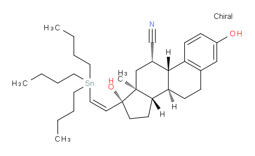 (8S,9R,11S,13S,14S,17R)-3,17-dihydroxy-13-methyl-17-((Z)-2-(tributylstannyl)vinyl)-7,8,9,11,12,13,14,15,16,17-decahydro-6H-cyclopenta[a]phenanthrene-11-carbonitrile
