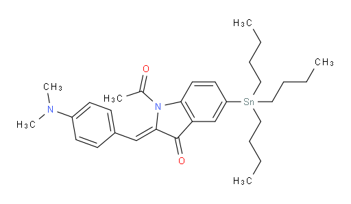 (Z)-1-acetyl-2-(4-(dimethylamino)benzylidene)-5-(tributylstannyl)indolin-3-one