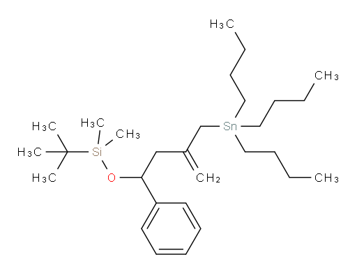 tert-butyldimethyl((1-phenyl-3-((tributylstannyl)methyl)but-3-en-1-yl)oxy)silane