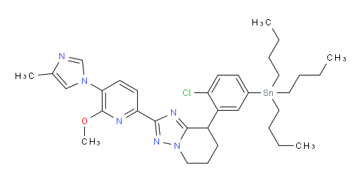 8-(2-chloro-5-(tributylstannyl)phenyl)-2-(6-methoxy-5-(4-methyl-1H-imidazol-1-yl)pyridin-2-yl)-5,6,7,8-tetrahydro-[1,2,4]triazolo[1,5-a]pyridine