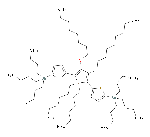 1,1-二己基-3,4-双(辛氧基)-2,5-双(5-(三丁基锡基)噻吩-2-基)-1H-硅杂环戊烯
