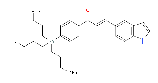 (E)-3-(1H-indol-5-yl)-1-(4-(tributylstannyl)phenyl)prop-2-en-1-one