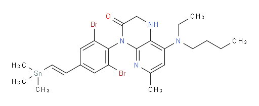 (E)-8-(丁基(乙基)氨基)-4-(2,6-二溴-4-(2-(三甲基锡基)乙烯基)苯基)-6-甲基-1,2-二氢吡啶并[2,3-b]吡嗪-3(4H)-酮